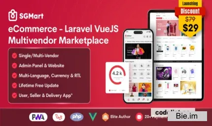 SGMart eCommerce v1.0 – Laravel VueJS Multivendor Marketplace CMS with POS