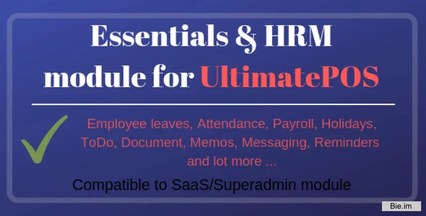 Essentials & HRM (Human resource management) v5.3 - Module for UltimatePOS