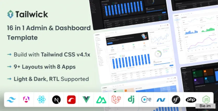 Tailwick v2.0 - Tailwind, React, Next.js, Angular, Vue Nuxt, Laravel, Rails Admin Dashboard HTML Template