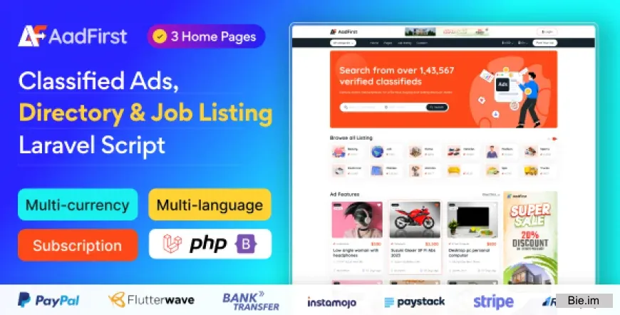Aadfirst v5.0.0 - Classified Ads, Directory & Job Listing Laravel Script