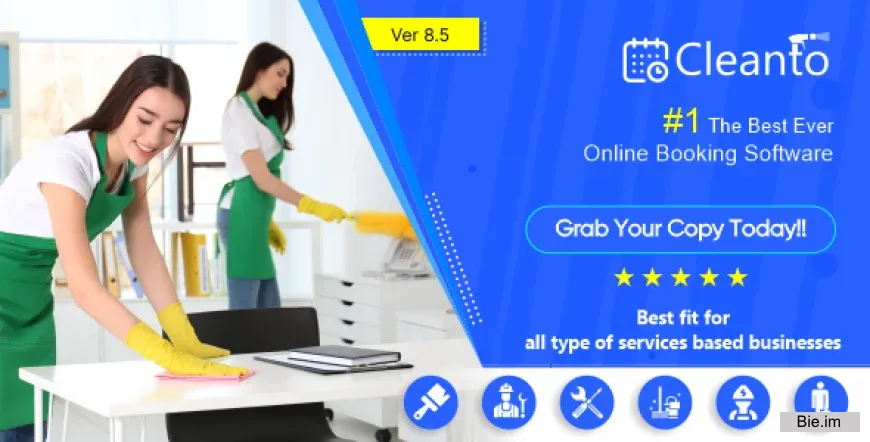 Online appointment booking system for maid services and cleaning companies - Cleanto v8.5