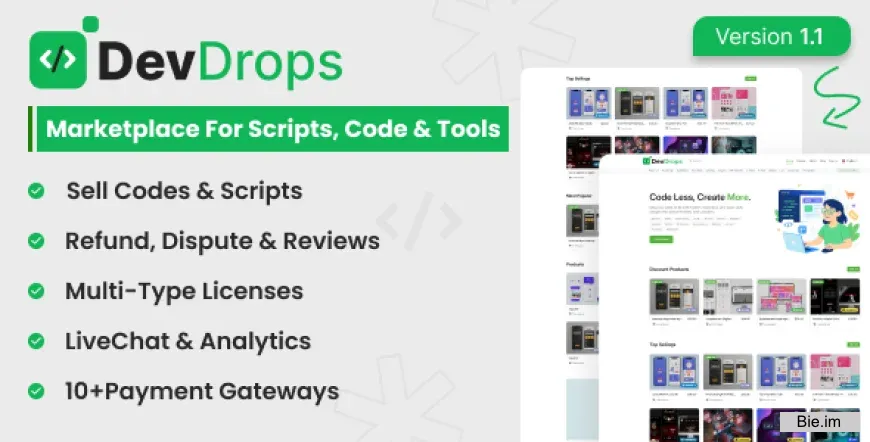 DevDrops 1.1.0 – Marketplace for Scripts, Code & Tools