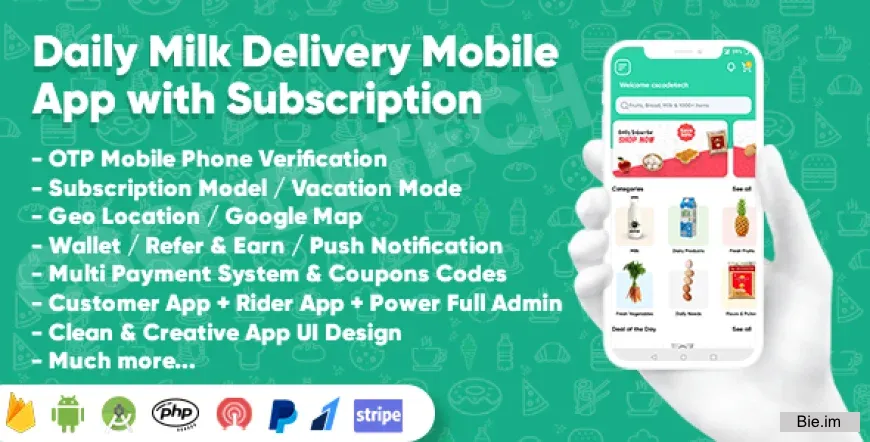 Dairy Products, Grocery, Daily Milk Delivery Mobile App with Subscription v1.7