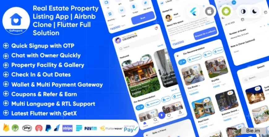 GoProperty v1.5 - Real Estate Property Listing App | Rentals-Exchange-Buy | Airbnb Clone | Full Solution