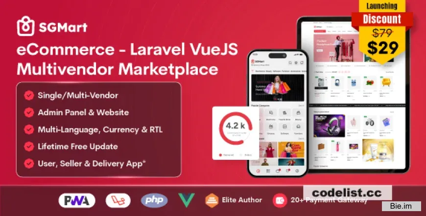 SGMart eCommerce v1.0 – Laravel VueJS Multivendor Marketplace CMS with POS
