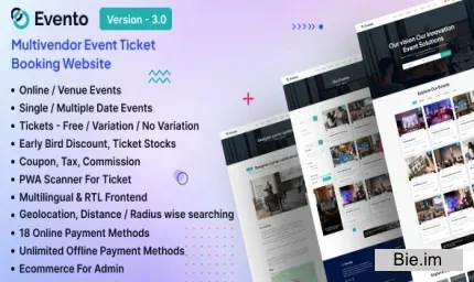 Evento v3.0 - Multivendor Event Ticket Booking Website nulled