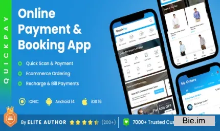 QuickPay v5.1 - 2 App Template - Online Bill Payment App - Recharge App - Booking App