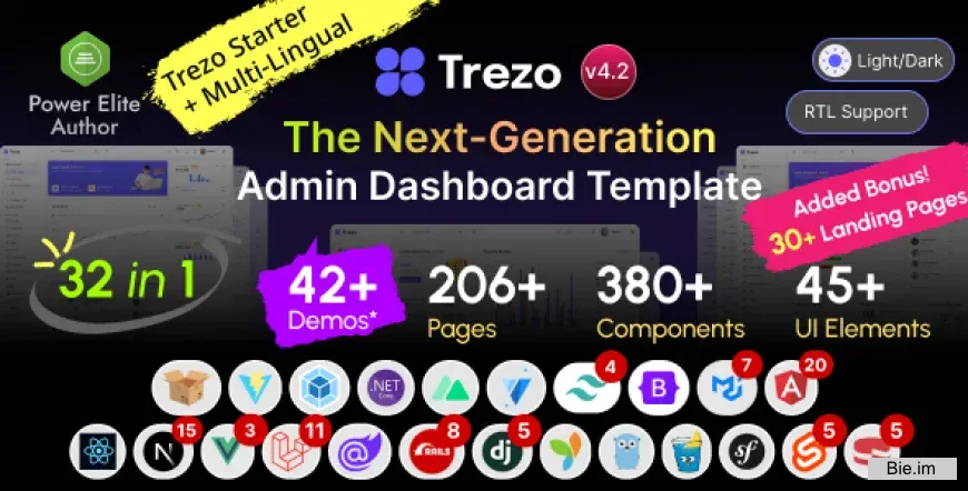 Trezo v4.1 - Tailwind, Material, Bootstrap, React, Angular, Vue, Laravel & .NET Admin Dashboard Template