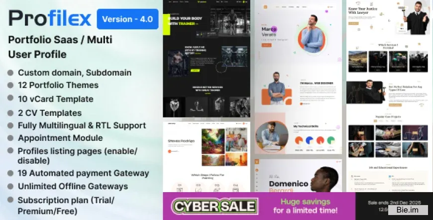 Profilex v4.0 - Multitenant Portfolio Website Builder with Appointment Module (SAAS) - nulled