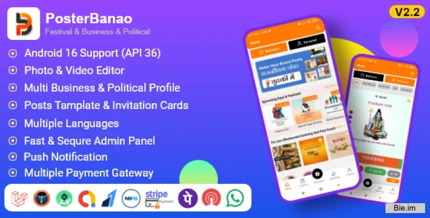Poster Banao v2.2 - Poster Maker ,Festival & Business & Political , AdBanao Clone Poster Maker App - nulled