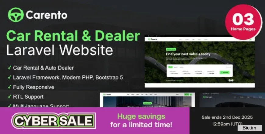 Carento v1.2.2 - Car Rental Booking Laravel System