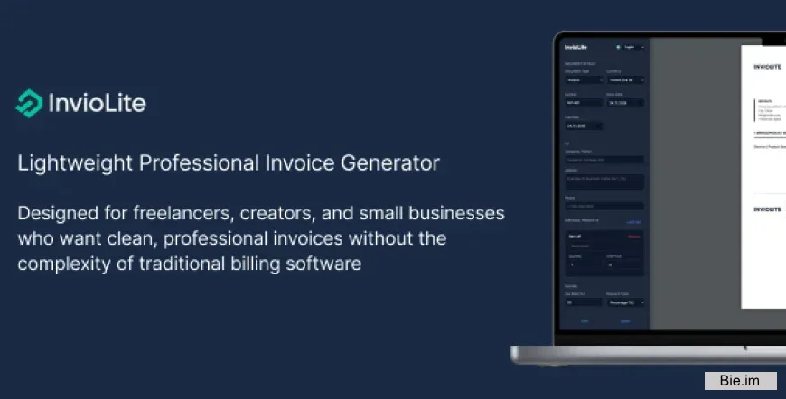 InvioLite v1.0 - Lightweight Professional Invoice Generator