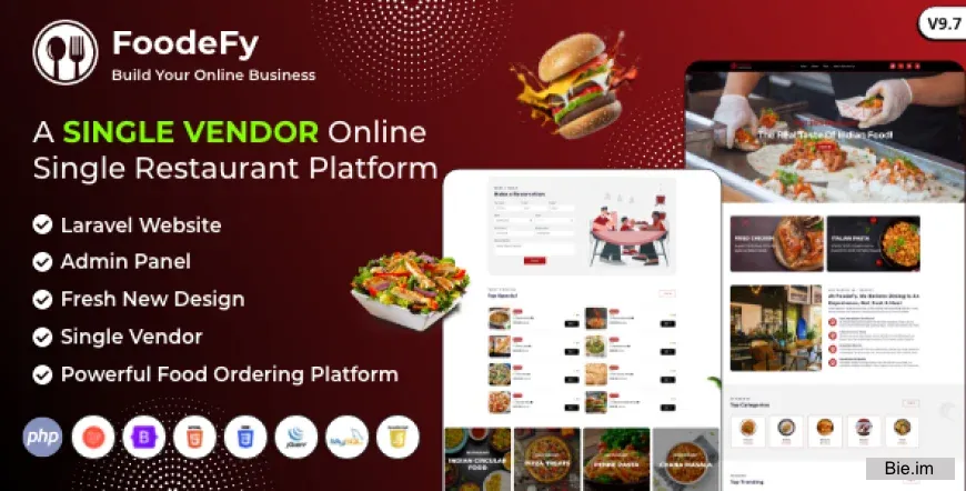 Foodefy v9.7 - Single Restaurant Online Food Ordering Laravel Website Platform - nulled