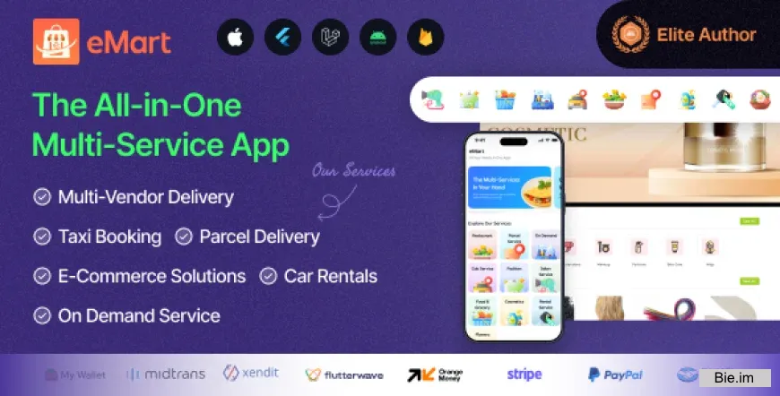 eMart | Multivendor Food, On-demand, eCommerce, Parcel, Taxi Booking, Car Rent App with Admin & Web 6.4