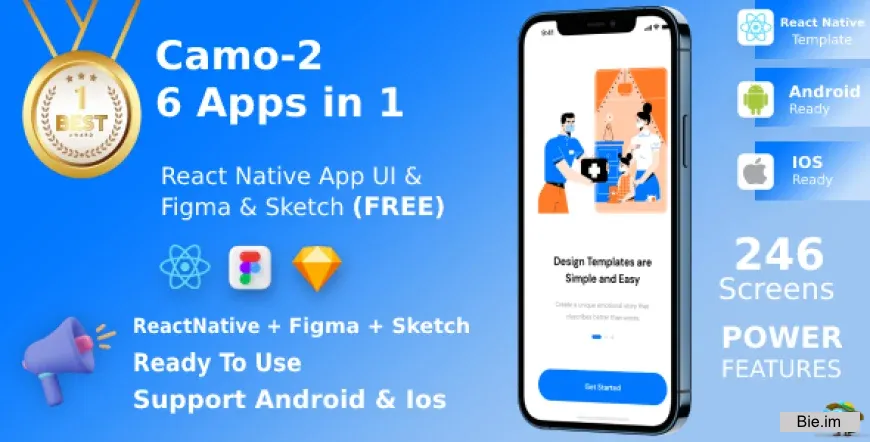 CaMo-2 v1.4 - React Native Kit 6 Apps in 1 Template