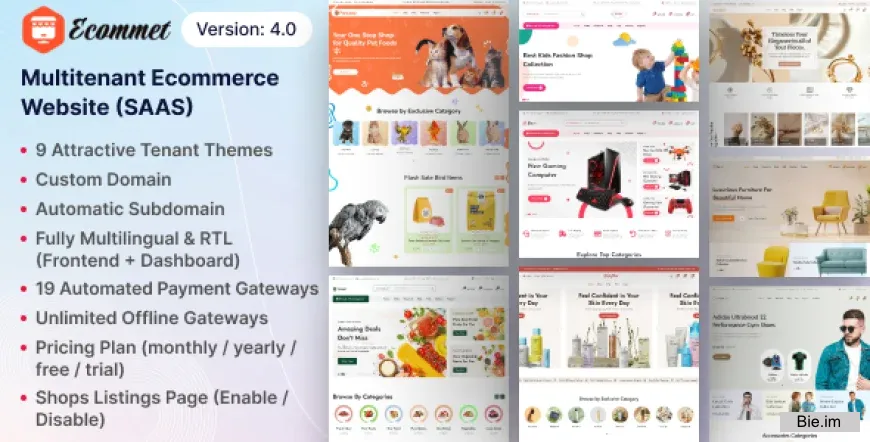 Ecommet v4.0 - Multitenant Ecommerce Website Builder (White Label)