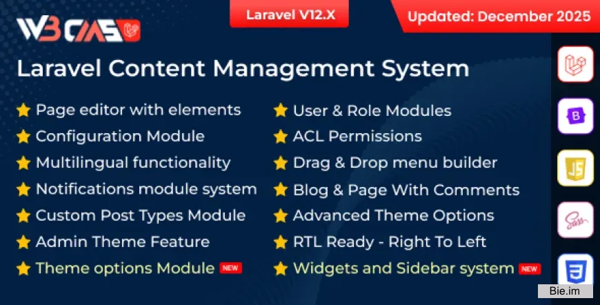 W3CMS-Laravel v2.6 - Content Management System