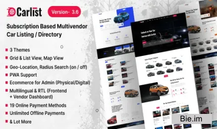 Carlist v3.6 - Multivendor Car Listing / Dealer / Directory Website (Subscription Based)