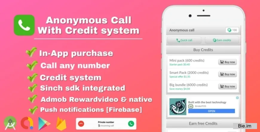 Anonymous Call v2.3 - Android Free Calling App With in-app purchase & Credit system