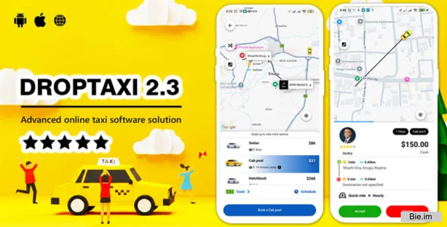 Droptaxi v2.3.0 - White label mobile taxi app software script