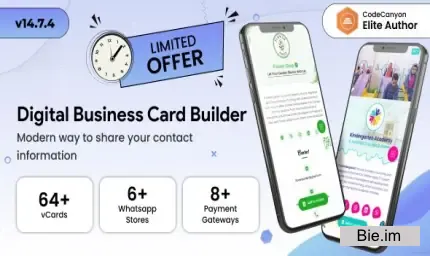 Infy vCard Saas v14.7.5 - Digital Business Card Builder