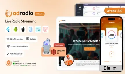 AdRadio v1.5.0 - Live Radio Streaming Website and Apps with Admin Panel - nulled