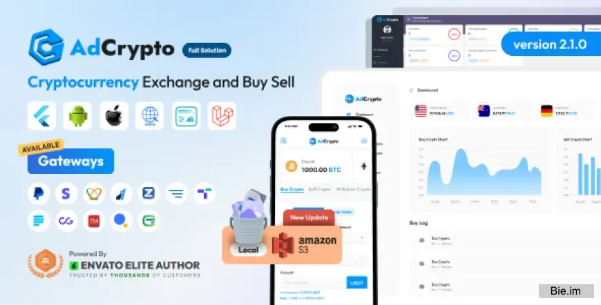 AdCrypto v2.1.0 - Cryptocurrency Exchange and Buy Sell Full Solution
