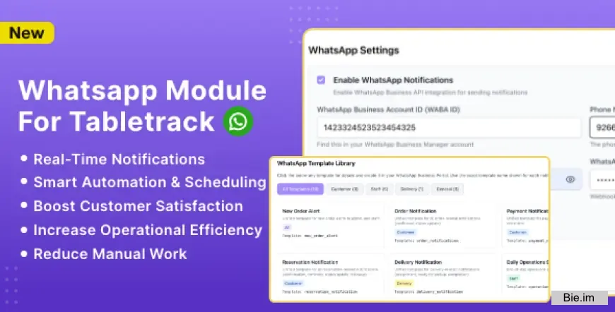 WhatsApp Module for TableTrack v1.0