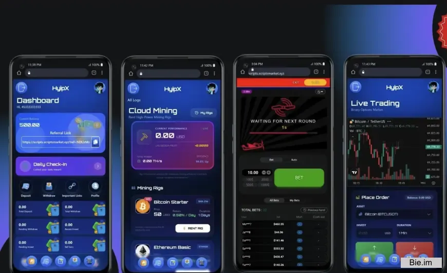 HyipX – All-in-One HYIP & Smart Earning Platform with PTC, AI Trading, Cloud Mining & Aviator Games 1.1