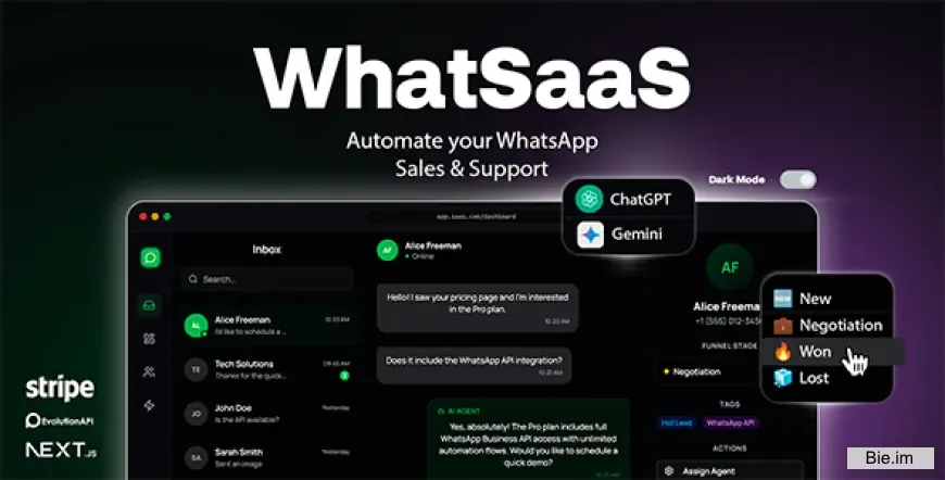 WhatSaaS v1.0 - Multi-Tenant WhatsApp Sales & Support: Chatbots, Flow Builder & API Access