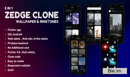 5 in 1- Zedge clone - Wallpaper and Ringtones - Android + iOS + Admin panel + Artist panel + website v1.2