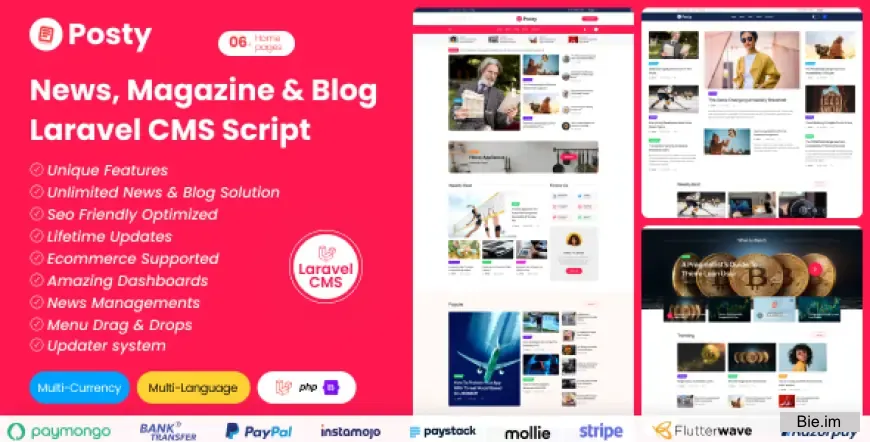 Posty v1.0 – News Management System Laravel CMS