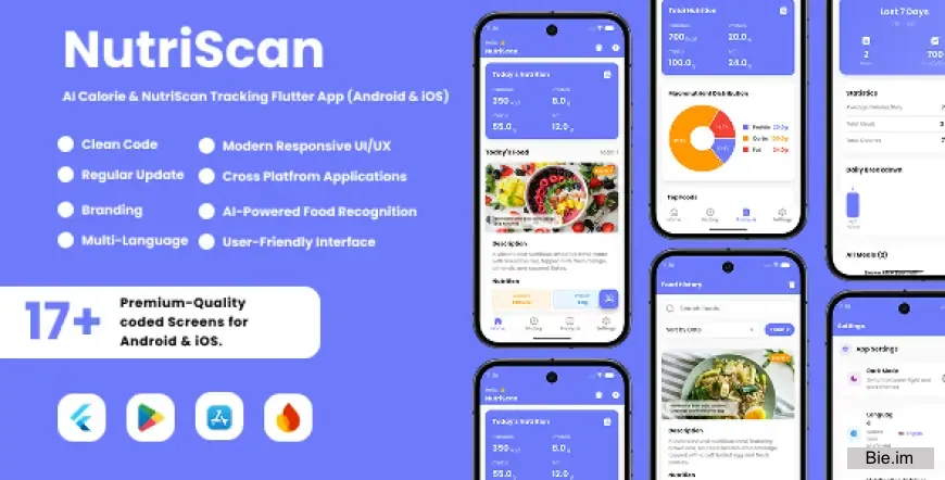NutriScan v2.0.2 - AI Food Nutrition Analysis Flutter App for Android & iOS
