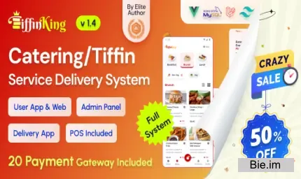 TiffinKing v1.4 - Catering/Tiffin Food Ordering System with Admin Panel & Delivery Man App - POS