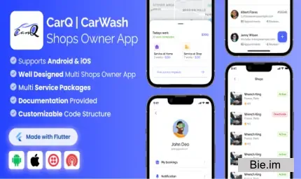 Shop Owner App for CarQ Car Wash Marketplace SAAS Flutter App v3.0.0