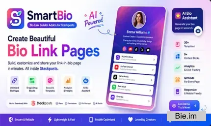 SmartBio v1.0 – Bio Link Builder Addon for Stackposts
