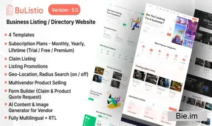 Bulistio v5.0 - Business Listing / Directory Subscription Based Website (AI Powered) - nulled