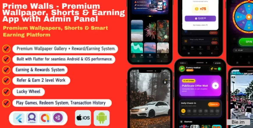 Prime Walls v1.0 - Ultimate Wallpaper, Shorts & Earning App