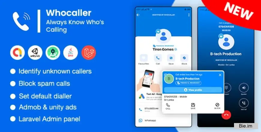 Whocaller v1.7 - Truecaller ID & Spam Blocker App With Admin Panel