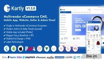 Kartly v1.3.0 - Multivendor eCommerce CMS, Mobile App, Website, Seller and Admin Panel