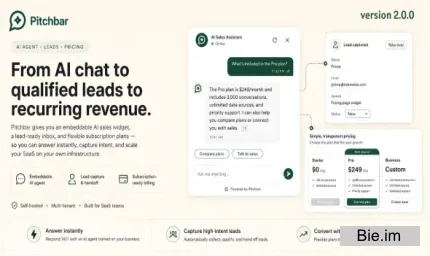 Pitchbar v2.0.0 - Self-hosted SaaS Sales AI Widget for Any Website