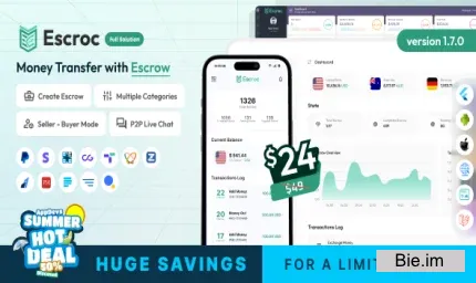 Escroc v1.7.0 - Money Transfer with Escrow Full Solution