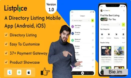 Listplace v1.0 - Business Directory Listing Flutter App (Android, iOS)