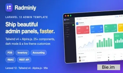 Radminly v4.0.0 - Laravel Tailwind Admin Template with POS, Inventory, Accounting & More