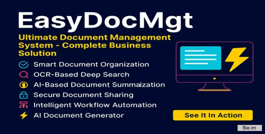 EasyDocMgt 7.3 – AI-Powered Document Management System with File Sharing, Workflow, and OCR