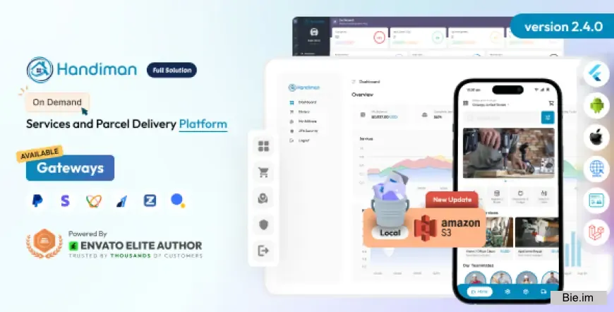Handiman v2.4.0 - On Demand Services and Parcel Delivery Platform