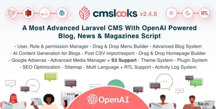 CMSLooks v1.2.1 – Laravel CMS With OpenAI Powered Blog, News & Magazines Script nulled