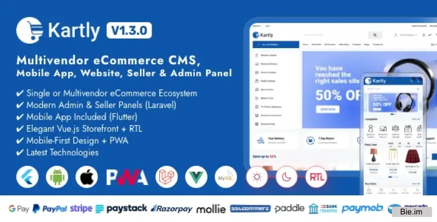 Kartly v1.3.0 - Multivendor eCommerce CMS, Mobile App, Website, Seller and Admin Panel