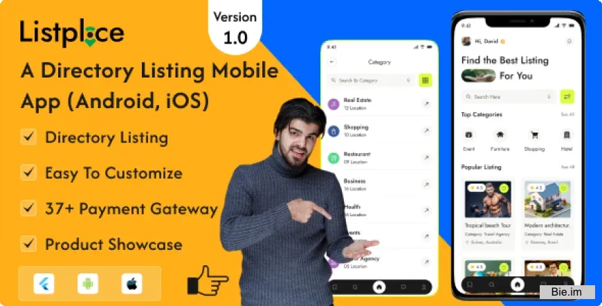 Listplace v1.0 - Business Directory Listing Flutter App (Android, iOS)