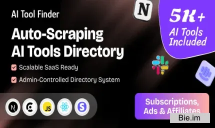 AI Tools Finder v1.8.0 – Auto-Scraping AI Directory with 5,000+ Tools, Subscriptions, Ads & Affiliates
